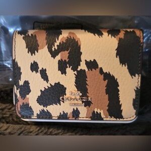 COACH NWT Leopard Print Wallet W Detachable Cardholder Wallet